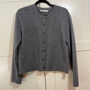 NWOT Zara 100% Wool Cardigan - Grey - Size M